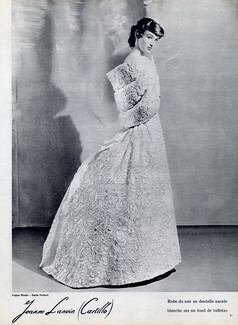 Lanvin Castillo 1955 Evening Gown, Lace Embroidery