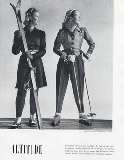 Germaine Lecomte & Marcel Dhorme 1946 Ski Wear