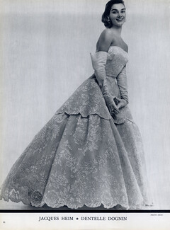 Jacques Heim 1955 Dognin Embroidery Evening Gown, Photo Guy Arsac