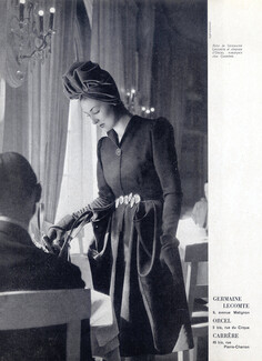 Germaine Lecomte 1941 "Chez Carrère" Gilbert Orcel Hat, Photo Elshoud