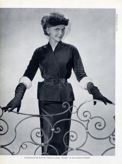 Madeleine de Rauch 1951 Velvet Tailleur
