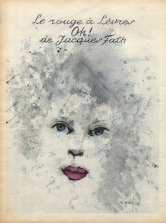 Jacques Fath (Cosmetics) 1956 Leonor Fini, Lipstick