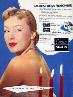 Crème Simon (Cosmetics) 1953 Dominique Wilmes, Photo Lucien Lorelle
