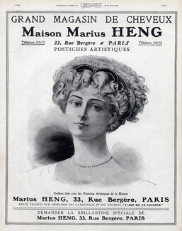 Marius Heng (Hairstyle) 1909 Hairpieces, Postiches, Wig