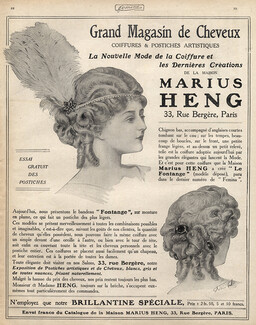 Marius Heng (Hairstyle) 1911 Hairpieces, Postiches, Wig