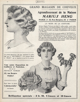 Marius Heng (Hairstyle) 1912 Hairpieces, Postiches, Wig
