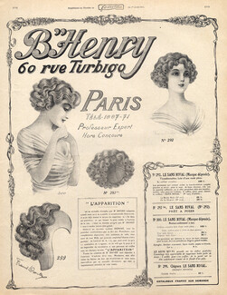 Henry (Hairstyle) 1911 Hairpieces, Postiches, Wig, Francis Durelle