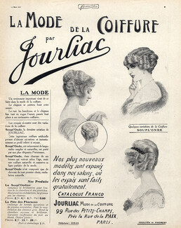 Jourliac (Hairstyle) 1913 Hairpieces, Postiches, Wig