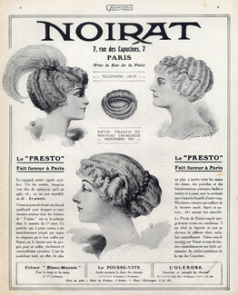 Noirat (Hairstyle) 1912 Hairpieces, Postiches, Wig