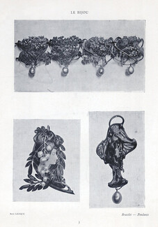René Lalique (Bracelet & Pendants) 1905 Art Nouveau Style