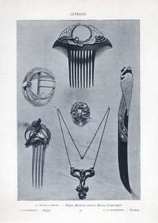 Mangeant (Comb) 1905 Boutet de Monvel (Comb, Belt Buckle, Paper knife, Button)