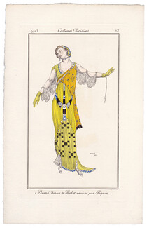 Léon Bakst 1913 Journal des Dames et des Modes Costumes Parisiens N°73 Paquin