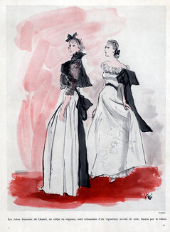Chanel 1938 White Dresses and Black Ribbon, Eric (Carl Erickson)