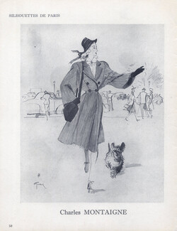 Charles Montaigne 1945 Silhouette de Paris, René Gruau, Dog