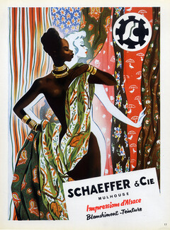 Schaeffer & Cie (Fabric) 1953 White and Black Women