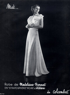 Colcombet 1935 Madeleine Vionnet, White Evening Gown, Photo Georges Saad
