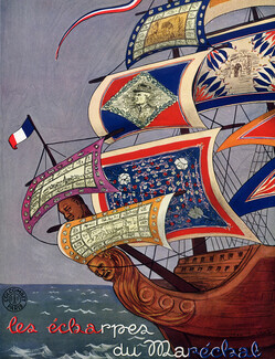 Colcombet 1941 Echarpes du Maréchal, Boat, Ship, Jean Dunand