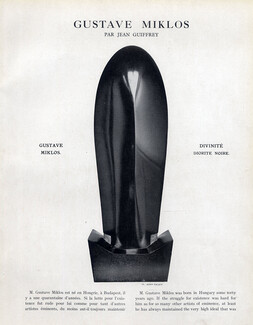 Gustave Miklos, 1928 - Artist's Career Sculpture, Texte par Jean Guiffrey, 8 pages