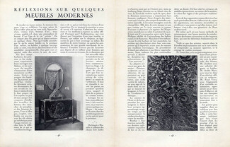 Réflexions sur quelques Meubles Modernes, 1919 - Louis Sue Art Deco, Furniture, Text by Roger Allard, 3 pages