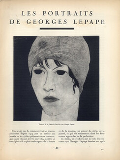 Les Portraits de Georges Lepape, 1919 - Mrs Lepape Family Portrait, Children... Feuillets d'art, Texte par Jean-Louis Vaudoyer, 5 pages