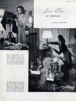 Jeunes Filles au Travail, 1947 - Isabel Benito, Micheline Robert, Christiane Soudant, Texte par Edmonde Charles-Roux, 4 pages