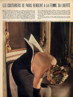 Schiaparelli 1949 Low-Necked Dresses, Fath, Dessès, Piguet, Dior, Chaumont, 2 pages