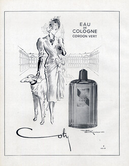 Coty (Perfumes) 1947 Henry Le Monnier, Sighthound, Greyhound