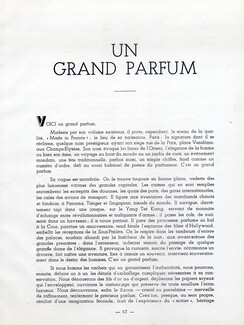 Un Grand Parfum, 1947 - Texte par Jean Desprez