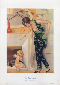 Suzanne Meunier 1924 Le Petit Noël - Merry Christmas, Angel, Pajamas