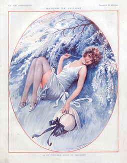 Maurice Millière 1926 Retour de Flemme, Sexy Looking Girl
