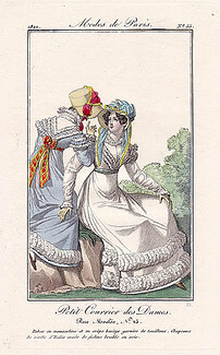 Petit Courrier des Dames 1822 Modes de Paris N°55