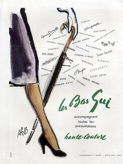 Bas Gui (Stockings Hosiery) 1950 Ets Verdier (Version - Signature)