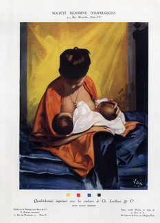 Vilà 1927 Jeune Maman Moderne, Feeding, Topless, Maternity