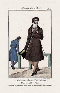 Nouveau Journal des Dames 1821 Modes de Paris N°17 Dandy, A. Hubert Lefèvre Engraver