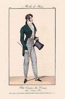 Petit Courrier des Dames 1823 Modes de Paris N°129 Dandy