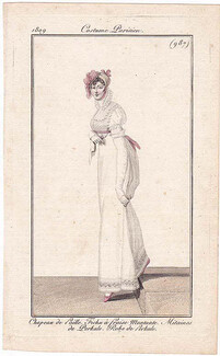 Le Journal des Dames et des Modes 1809 Costume Parisien N°987