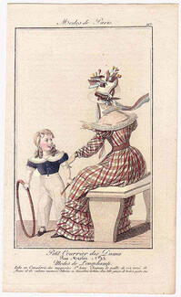 Petit Courrier des Dames 1824 Modes de Paris N°217 Julie Ribault, Hoop