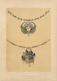 Madame Jonnart 1899 Pendants de Cou Art Nouveau Style