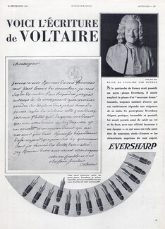 Eversharp (Pens) 1930 Portrait Voltaire Houdon, Autograph