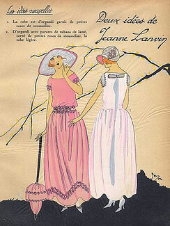 1923 Jeanne Lanvin ''Les Idees Nouvelles de la Mode'' Fashion Art Deco Pochoir ''Tres Parisien''