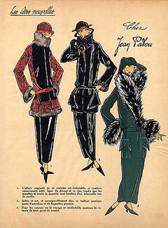 1923 Jean Patou ''Les Idees Nouvelles de la Mode'' Fashion Art Deco Pochoir ''Tres Parisien''