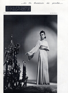 Jeanne Lanvin 1938 Photo Joffé, white Evening Gown