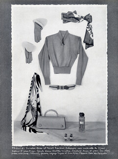 Paquin 1949 Sweater, Handbag, Gloves, Belt, Scarves by Matisse & Jean Hugo