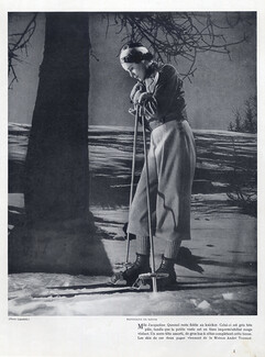 Madeleine de Rauch (Knicker, Ski Wear) 1936 Jacqueline Quesnel, Photo Lipnitsky, Skis André Tunmer