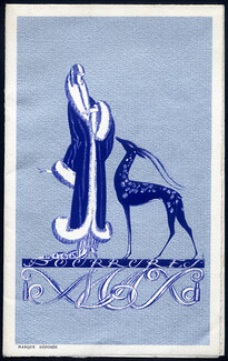 Fourrures Max (Fur clothing) 1926 Andrée Leroy, Leaflet Invitation, Eduardo Garcia Benito