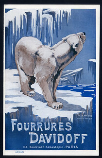 Fourrures Davidoff 1923 Price List Leaflet, Polar bear