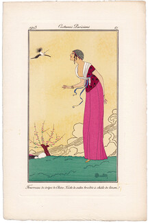 Charles Martin 1913 Journal des Dames et des Modes Costumes Parisiens Pochoir N°67