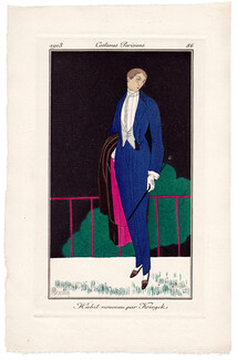 Charles Martin 1913 Journal des Dames et des Modes Costumes Parisiens Pochoir N°86 Kriegck (Tailor)