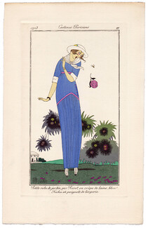 Charles Martin 1913 Journal des Dames et des Modes Costumes Parisiens Pochoir N°99 Paul Poiret