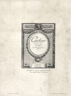 Cartier 1926 Jewellers by special appointment to the royal Courts of Europe